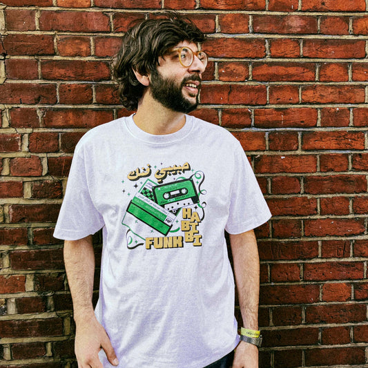 Habibi Funk x Cassette Design - T-shirt - Oversized Cut - White